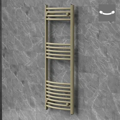 Obrázek produktu pro LuxeBath, ručníkový radiátor Sahara, 500x1200 mm, béžová barva, boční připojení, zakřivený ručníkový sušák, nástěnný radiátor do koupelny