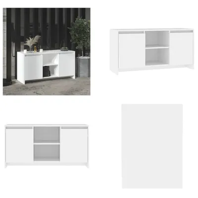 Image de vidaXL Armoire TV Blanc 102x37,5x52,5 cm Bois composite - Armoire TV - Armoire TV - Armoire stéréo - Support TV Avec espace de rangement
