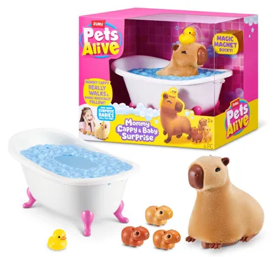 Obrázek produktu pro Pets Alive Mommy Cappy & Baby Surprise, Kapybara na hraní, 3 rok/roky, Interaktivní, Zvuky