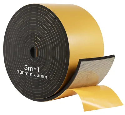 Dichtungsband 5 m, selbstklebend, schwarz, 100 mm x 3 mm