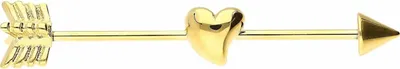 Produktbild von Zungenpiercing, Intim-Piercing Chirurgenstahl Industrial Ohrpiercing PFEIL + HERZ