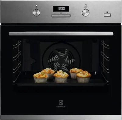 Einbaubackofen ELECTROLUX SteamBake EOD3H70X, Elektro, LED-Anzeige, AquaClean, 72 l, Klasse A, Schwarz/Edelstahl