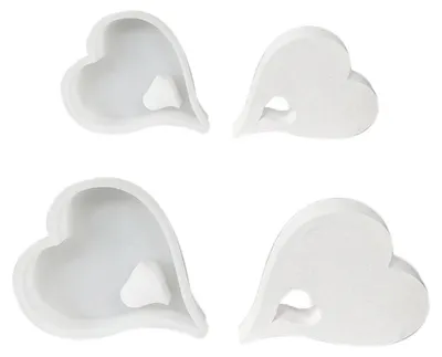 Immagine prodotto di Stampo in silicone a forma di cuore per colata, confezione da 2 pezzi, ideale per creare decorazioni fai-da-te con gesso