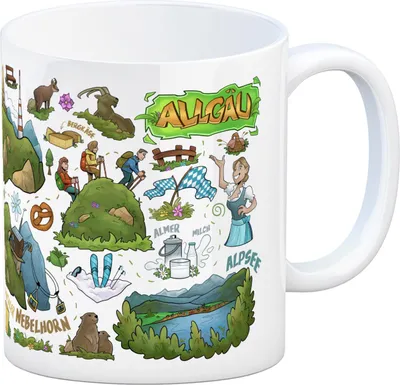 Produktbild von Allgäu Pop Art Comic Kaffeebecher