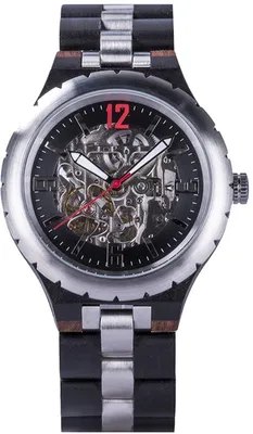 Produktbild von Edenhölzer Holzuhr Herren Armbanduhr Automatik Waiheke Holzarmband ED085-005