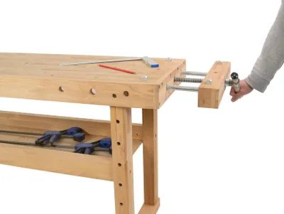 Produktbild von rikta® Hobelbank Buchenholz Kufenfüße 140x50x87 cm 400 kg