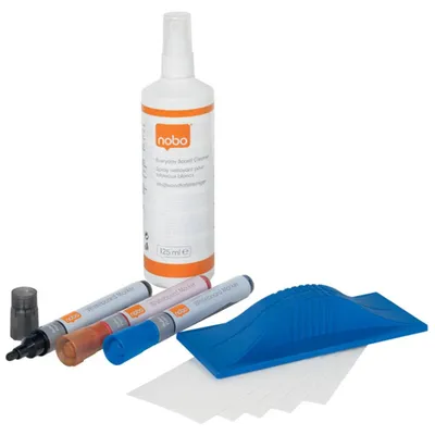 Produktbild von Nobo Whiteboard Starter Kit, Zubehörset, Mehrfarbig, Schwarz, Blau, Rot, Board cleaning cloth, Tafelwischer, Tafelmarker