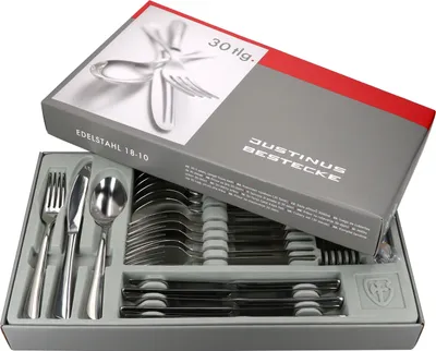 Produktbild von 30tlg Twist Komplett-Besteck-Set für 6 Personen Messer Gabel Löffel Edelstahl