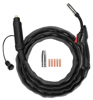 Immagine prodotto di Torcia per saldatura MIG da 2,5 m - Pistola di saldatura 14AK - Gas di protezione CO₂ - Set completo di torcia - Ricambio per saldatrice MIG