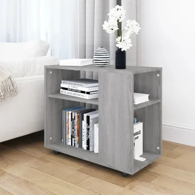 Zdjęcie produktu dla The Living Store Stolik boczny szary Sonoma 70x35x55 cm Materiał drewnopochodny