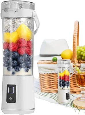 Produktbild von 600-ml-Personal-Blender, wiederaufladbarer, kabelloser Getränkebereiter, Ausgießer, auslaufsicherer Deckel
