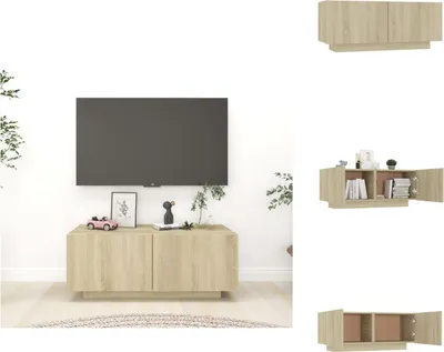 Produktbild von vidaXL TV-Schrank Sonoma-Eiche 100x35x40 cm Holzwerkstoff -  TV-Möbel