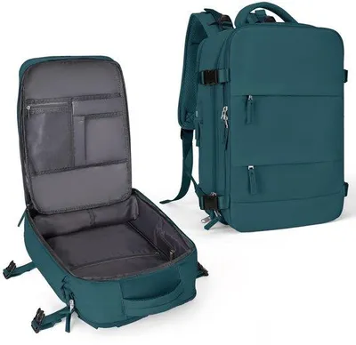 Produktbild von Grosse Reise-Rucksack für Frauen und Männer, blauer, wasserdichter Outdoor-Rucksack mit Laptop- und Schuhfach