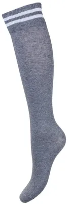 Produktbild von Gestreifte Damen-Kniestrümpfe aus Baumwolle Milena grau 37-41
