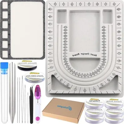 Produktbild von Einheitsregal für Schmuck - Armbänder und Halsketten - Handgemachte Akzente - DIY-Schmuck-Tische mit Beadsortierer - Schmuck-Erstellungskit