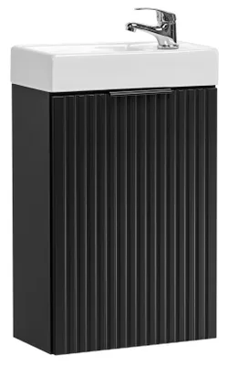 Produktbild von Badezimmerschrank 40 Cm Schwarz Matt Mit Weißem Waschbecken