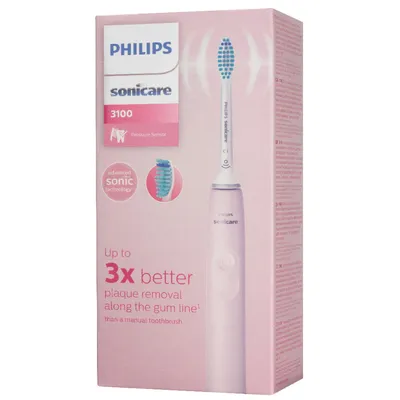 Zdjęcie produktu dla Philips 3100 series HX3671/11 Szczoteczka soniczna, Dorosły, Soniczna szczoteczka do zębów, Różowy, Biały, Sugar rose, Różowy, Bateria