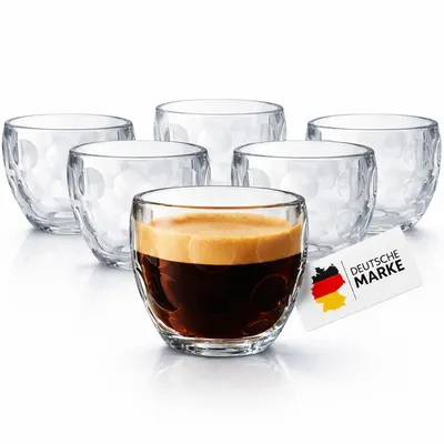Produktbild von 6 Espressotassen Espressotassen Set Espresso Espresseoglas Mokka Glas Gläser