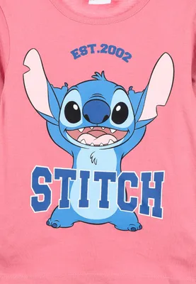Produktbild von Disney Stitch Kinder Mädchen Langarm-Shirt Longsleeve Oberteil, Farbe:Pink, Größe:98