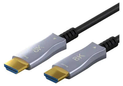 Zdjęcie produktu dla Goobay 65558, 100 m, HDMI Typu A (Standard), HDMI Typu A (Standard), Kompatybilność 3D, 48 Gbit/s, Czarny, Szary