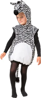 Produktbild von O584-104 schwarz-weiß Kinder Zebra Zebrakostüm Zebraweste Gr.104