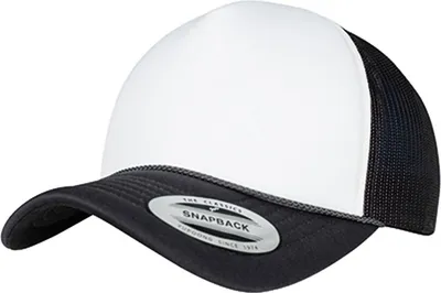 Produktbild von FLEXFIT 6005FC | Foam Trucker Cap Curved Visor - Farbe: Black/White/Black - Größe: One Size