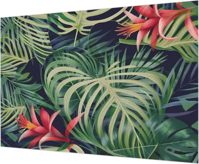 Zdjęcie produktu dla Tapeta ścienna – tapeta dekoracyjna do salonu – folia tapetowa do dekoracji ścian – 312 x 219 cm – egzotyczne rośliny