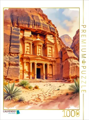 Produktbild von CALVENDO Puzzle Petra - Das Felsenwunder Jordaniens | 1000 Teile Lege-Größe 64x48cm Foto-Puzzle für glückliche Stunden