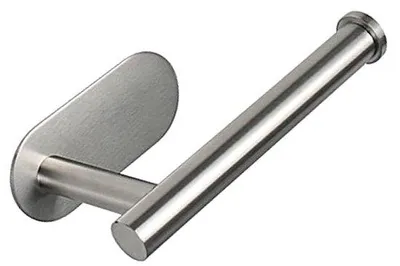 Image de Porte-papier toilette autocollant, acier inoxydable 304, argenté, étanche