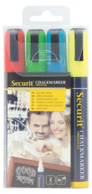 Productafbeelding van Securit® Original: Set van vier krijtstiften in diverse kleuren