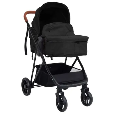 Produktbild von vidaXL 3-in-1 Kinderwagen Anthrazit und Schwarz Stahl