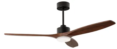 Image de Forlight - Ventilateur de plafond Stem Evo, Ø 1320 mm, Moteur DC silencieux, 30 W + LED 20 W, LED intégrée, CCT réglable, 3000 K - 4000 K - 5000 K, intensité variable, noir, pales en bois foncé