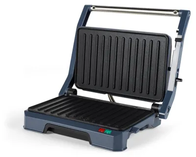 Gesundheitsgrill, 180°-Öffnung, 850 W, Antihaft, blau