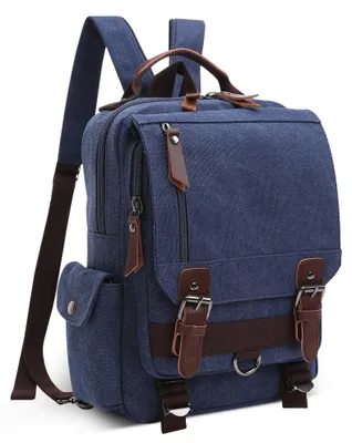Produktbild von Modische Canvas-Rucksack für 12,9 Zoll iPad, Blau