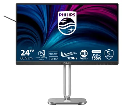 Zdjęcie produktu dla Philips 4000 series 24B2U4301/00, 60,5 cm (23.8"), 1920 x 1080 px, Full HD, LCD, 4 ms, Szary