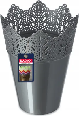 Obrázok produktu pre Kvetináč KADAX "Calade", kvetináč s motívom čipky, 14,5 cm, vysoký, strieborný