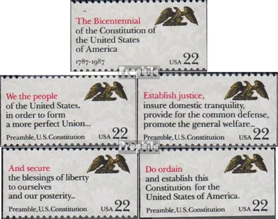 Produktbild von Briefmarken USA 1987 Mi 1943-1947 (kompl.Ausg.) postfrisch Verfassung Vereinigte Staaten