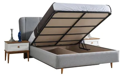 Produktbild von Bett Luxus Garnitur Betten Schlafzimmer Möbel Einrichtung Doppel Bett Modern