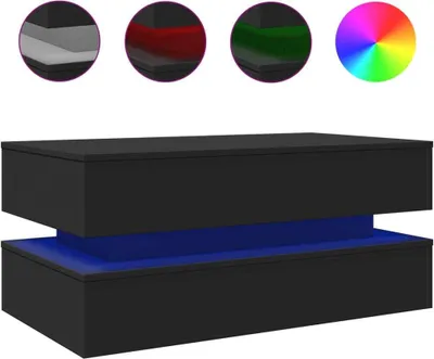 Produktbild von vidaXL Couchtisch mit LED-Leuchten Schwarz 90x50x40 cm
