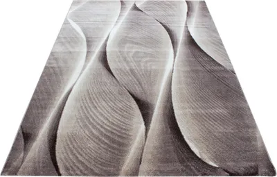 Produktbild von Ayyildiz | Moderner Teppich - Wellen Linien Design - Wohnzimmer Kurzflor - braun - 280 x 370 cm