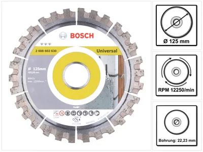 Zdjęcie produktu dla Bosch 2 608 603 630, Karton, Papier, 12,5 cm, 2,22 cm, 2,2 mm, Bosch, 1 szt.