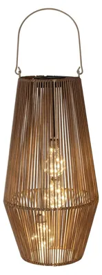 Produktbild von Formano Solarlaterne Außen Garten große Rattan Solar Laterne 3 LED Birnen 45 cm