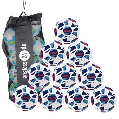Produktbild von Ballset JAKO Trainingsball Iconic inkl. Ballsack 10 Bälle weiß/navy/coral