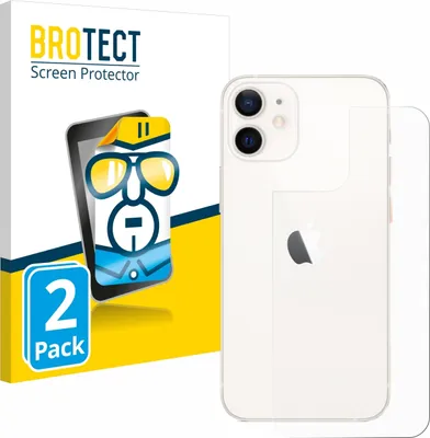 Produktbild von 2x Für Apple iPhone 12 mini (Rückseite) Schutzfolie BROTECT Displayschutz Display Schutz Folie Klar Transparent
