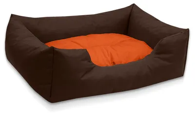 Produktbild von BedDog Hundebett MIMI Hundesofa aus Cordura, Microfaser-Velours Hundekissen,SUNSET (braun/orange),(XL) ca. 100x85x23cm