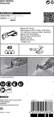 Produktbild von EXPERT MATI 68 RD4 Eckblatt für Multifunktionswerkzeuge, 68x30 mm