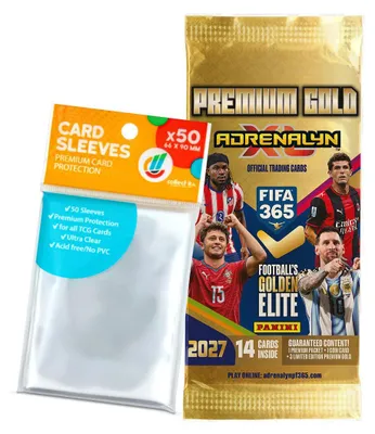 Immagine prodotto di Bundle con carte collezionabili FIFA 365 Adrenalyn XL 2027: 1 bustina premium GOLD + custodie esclusive per collezionare