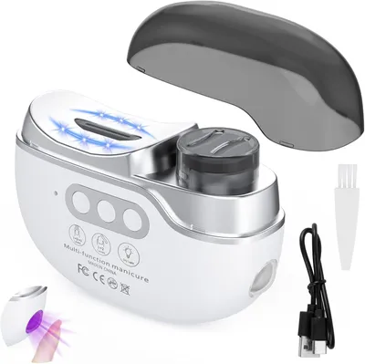 Produktbild von 4-in-1 Elektrischer Nagelknipser, Elektrischer Nagelschneider mit 3 Geschwindigkeiten, Elektrischer Nageltrimmer mit Licht für Baby Kinder Senioren