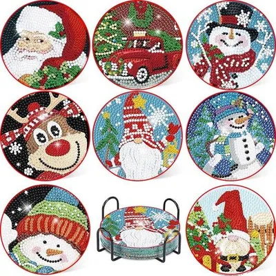 Produktbild von Weihnachts Dekoration Untersteller mit Halter, DIY Diamant Untersteller aus Acryl