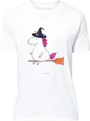 Produktbild von Mr. & Mrs. Panda T-Shirt Einhorn Hexe - Weiß - Geschenk, Unicorn, Shirt, Einhörner, S, Jersey-Shirt, Teufel, oberteil, Frau, Engel, Tshirt